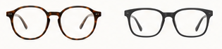 Two example glasses frame shapes